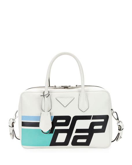 prada city calf logo bowler bag|Prada bowling bag 2012.